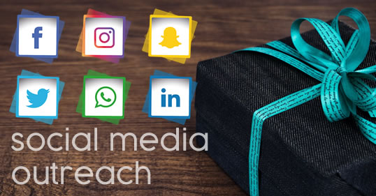 Image text: Social Media Out Reach - Scholarships